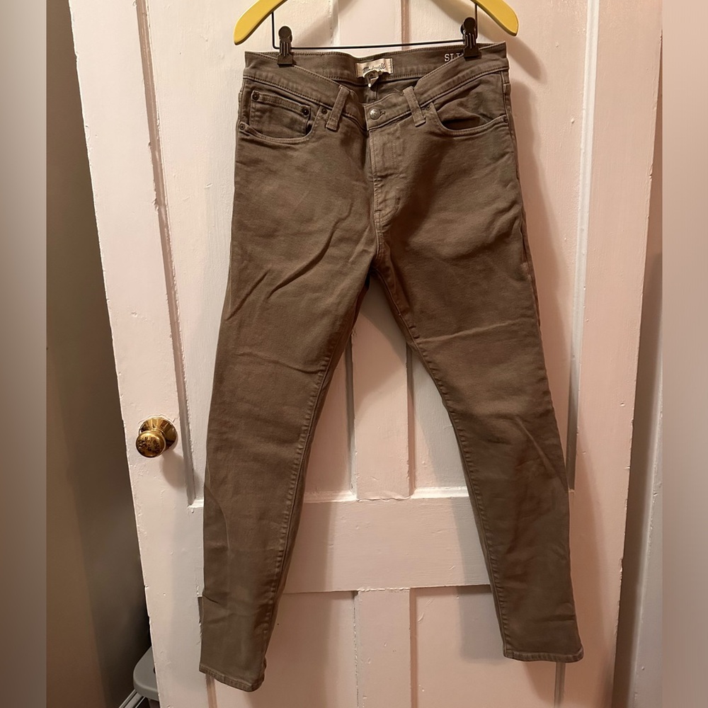 Madewell Slim Fit Jeans 32x32 Olive Green / Dark Tan